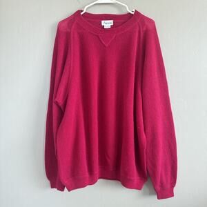 Vintage Andean 100% Alpaca Woman’s Sweater Size XL Pink Knit Made In Peru Crew